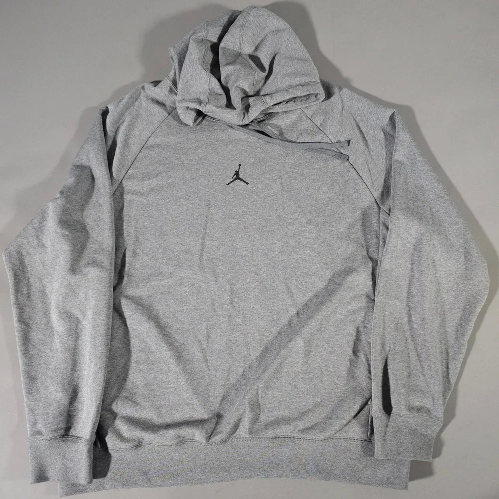 Jordan Hoodie Mens XL Gray Dri-FIT Sport Fleece Pullover DQ7327-091